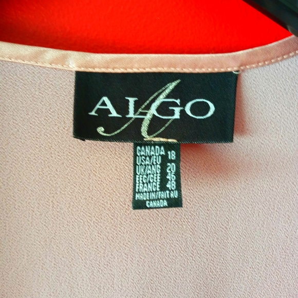 Semi Sheer Light Pink Algo Cardigan Sz 18 - Picture 2 of 6
